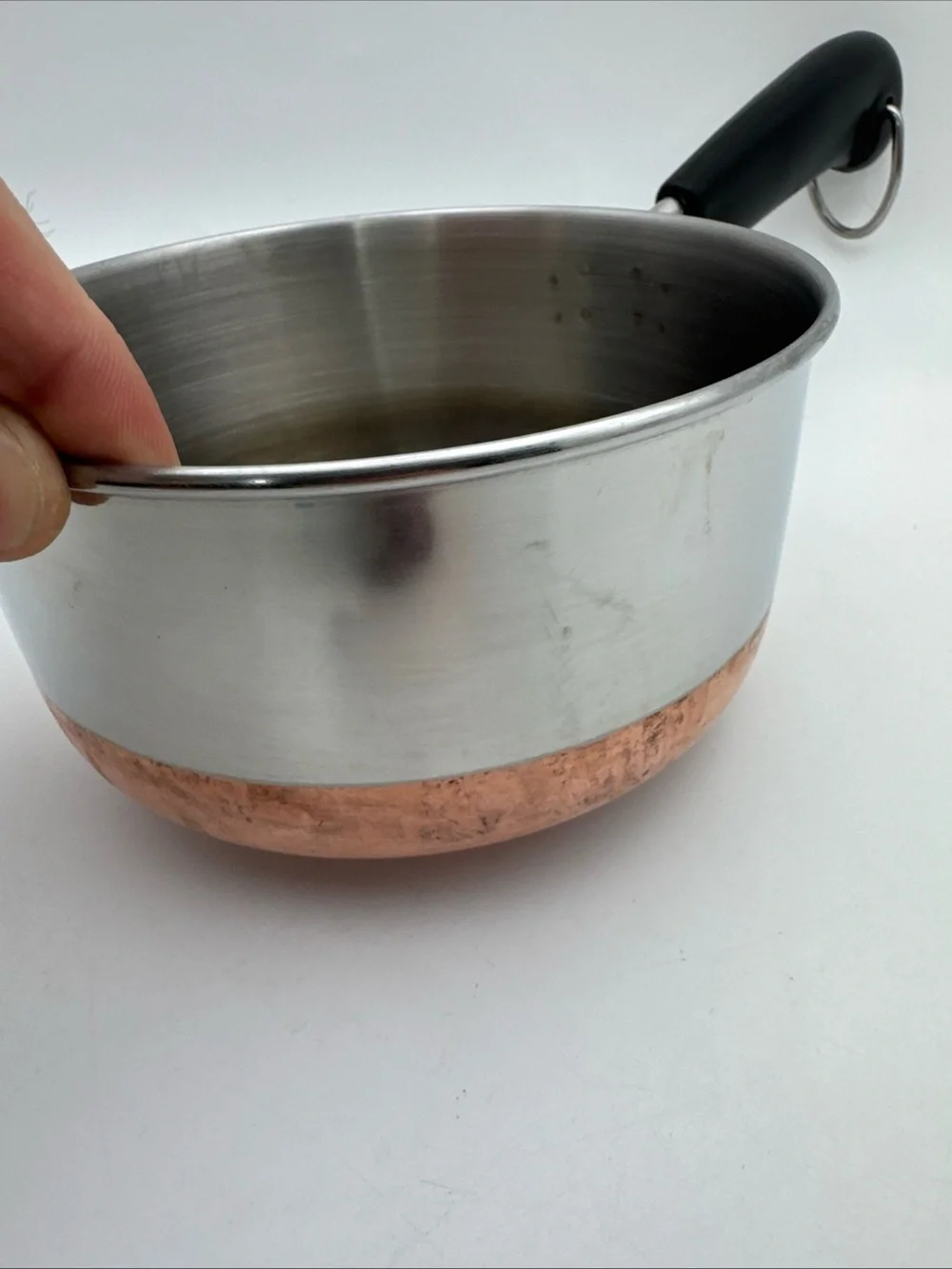 Vintage Revere Ware 1 Quart Stainless Steel Saucepan Copper Clad Bottom and Lid